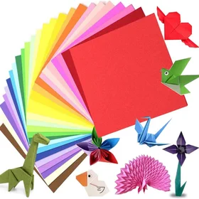 Origami Papier 200 Blatt - 20 Farben, doppelseitig