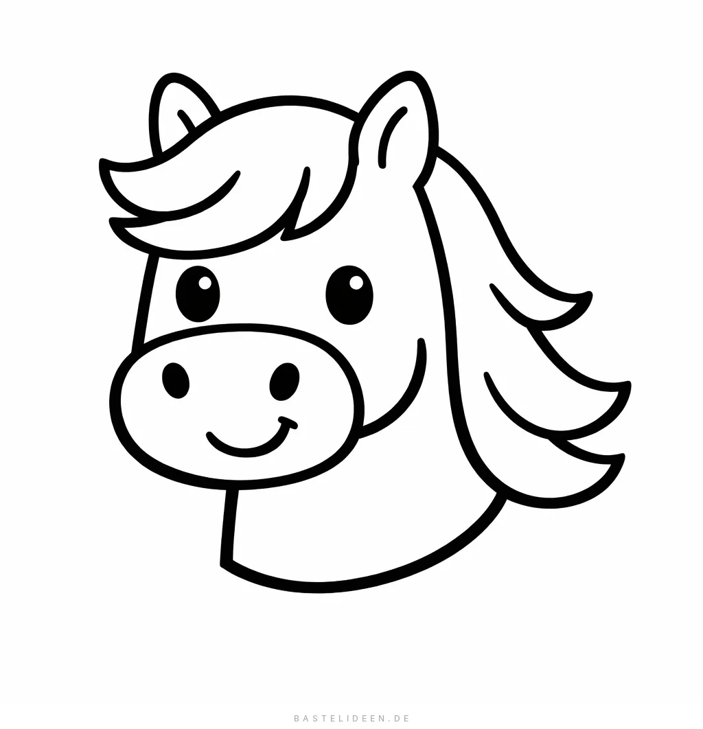 Freundlicher Pferdekopf mit wallender Mähne