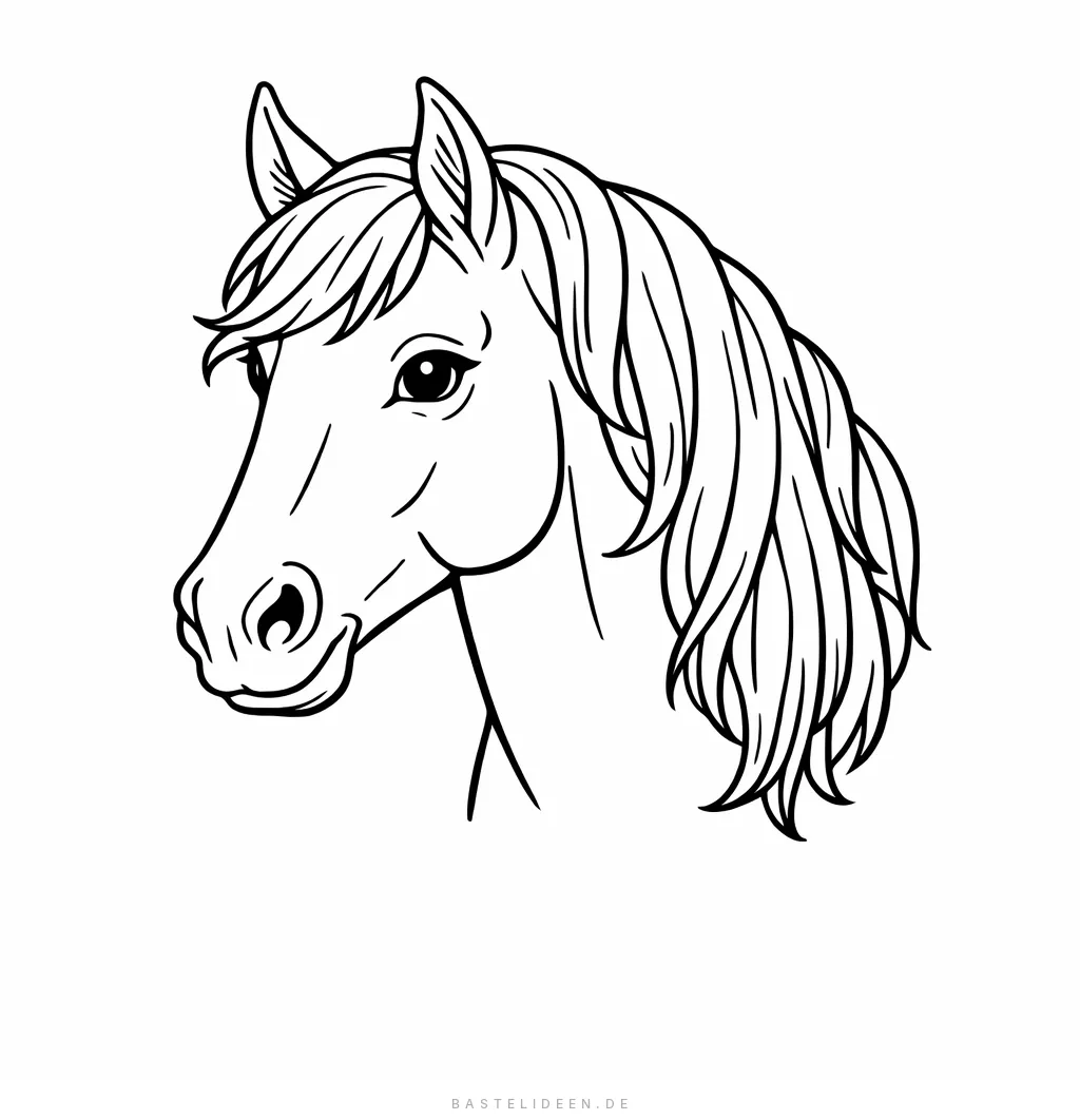 Realistisches Pferdeportrait mit schöner Mähne