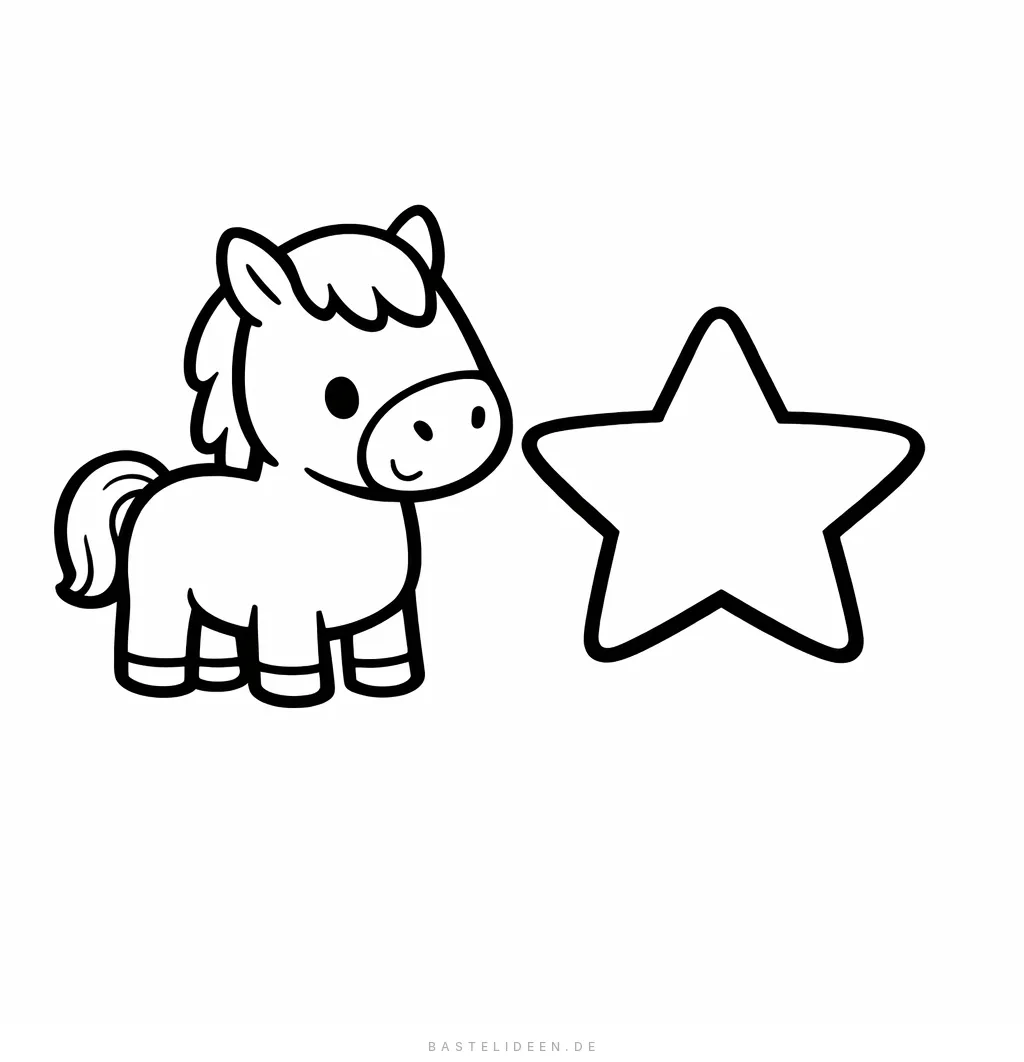 Kleines Pferd neben großem Stern