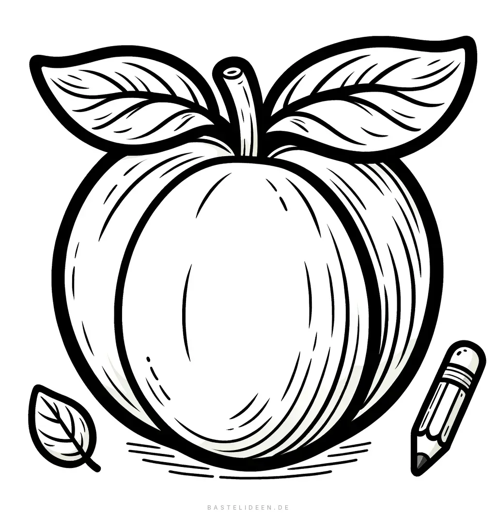 Einen Pfirsich zum Ausmalen