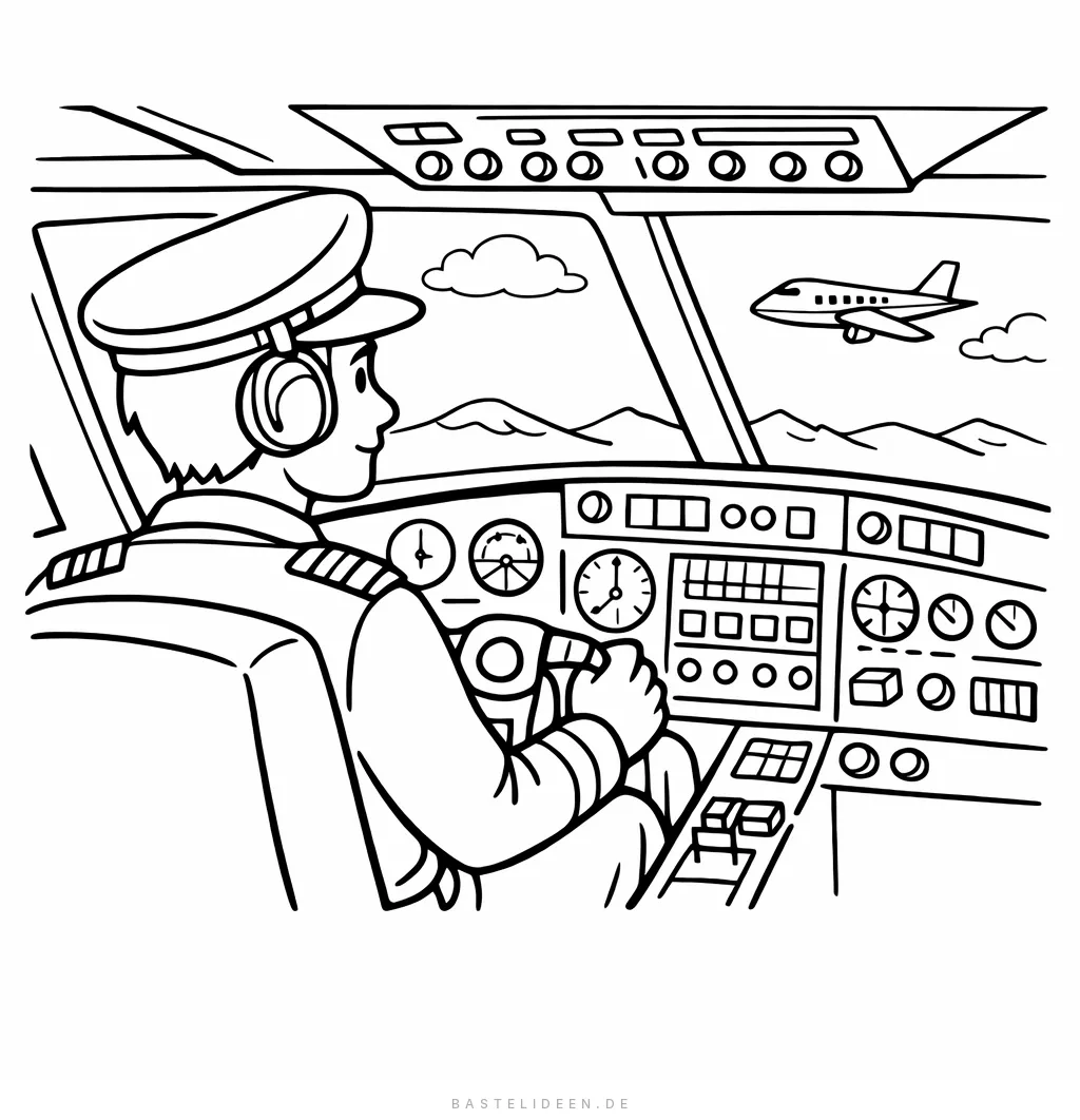 Pilot sitzt im Cockpit eines Flugzeugs