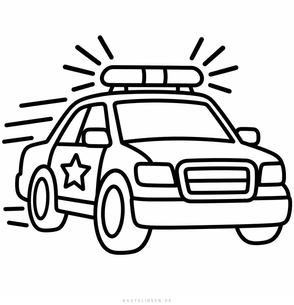 Polizeiauto mit Blaulicht und Stern an der Tür
