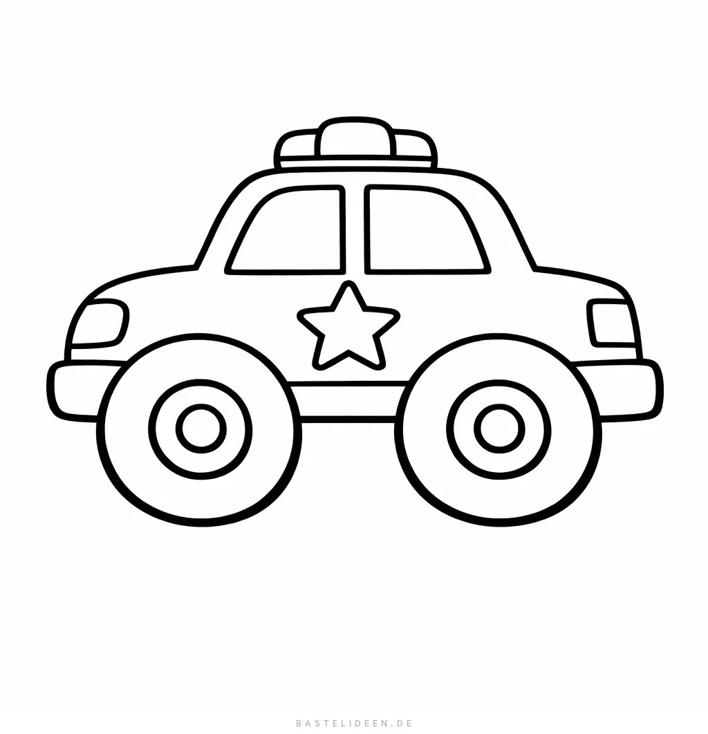Süßes Polizeiauto mit großen Rädern