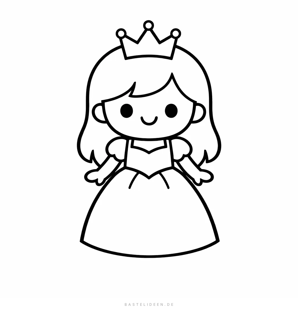 Süße Prinzessin mit Krone und Kleid