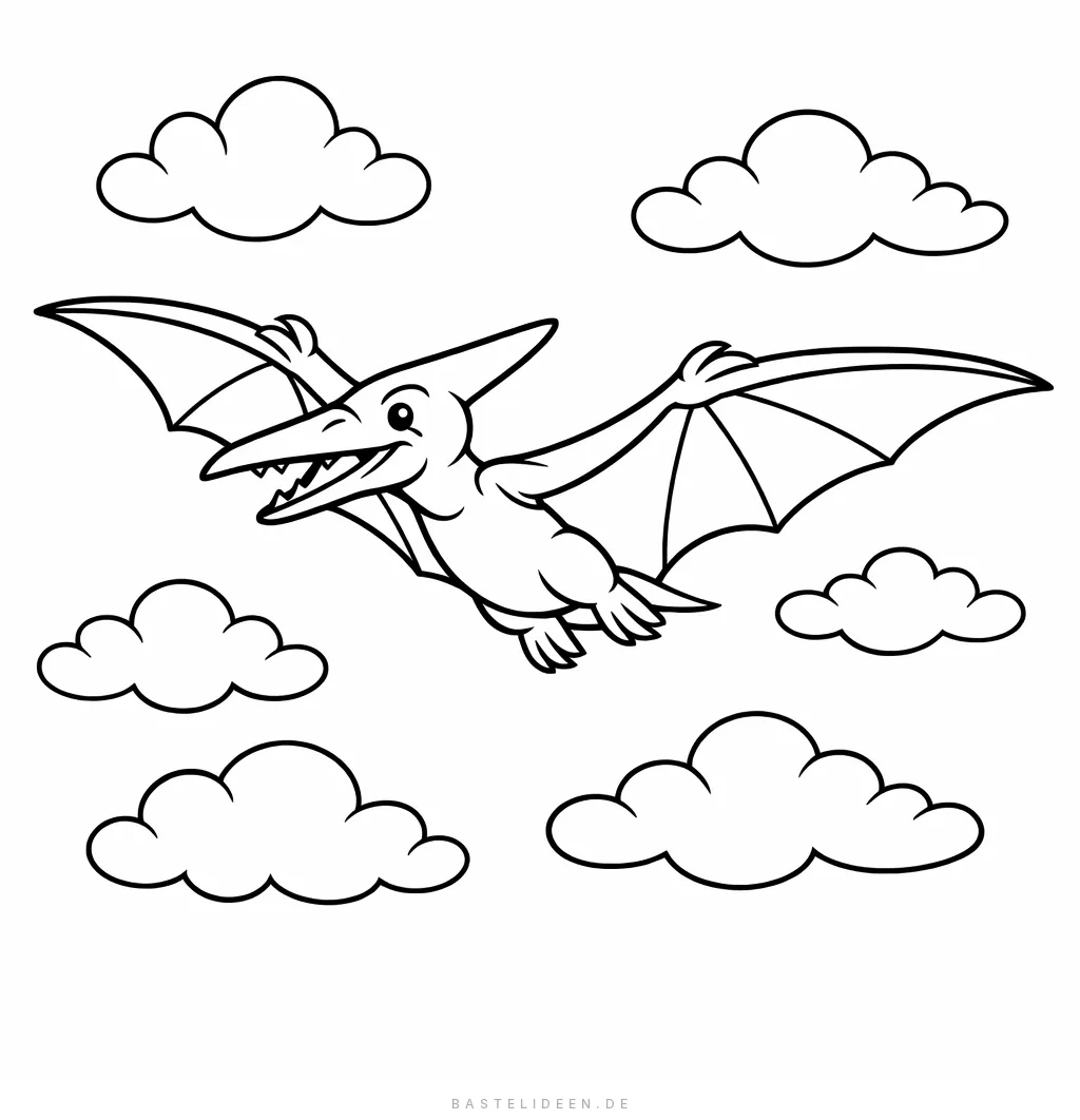 Pterodactyl fliegt hoch am Himmel