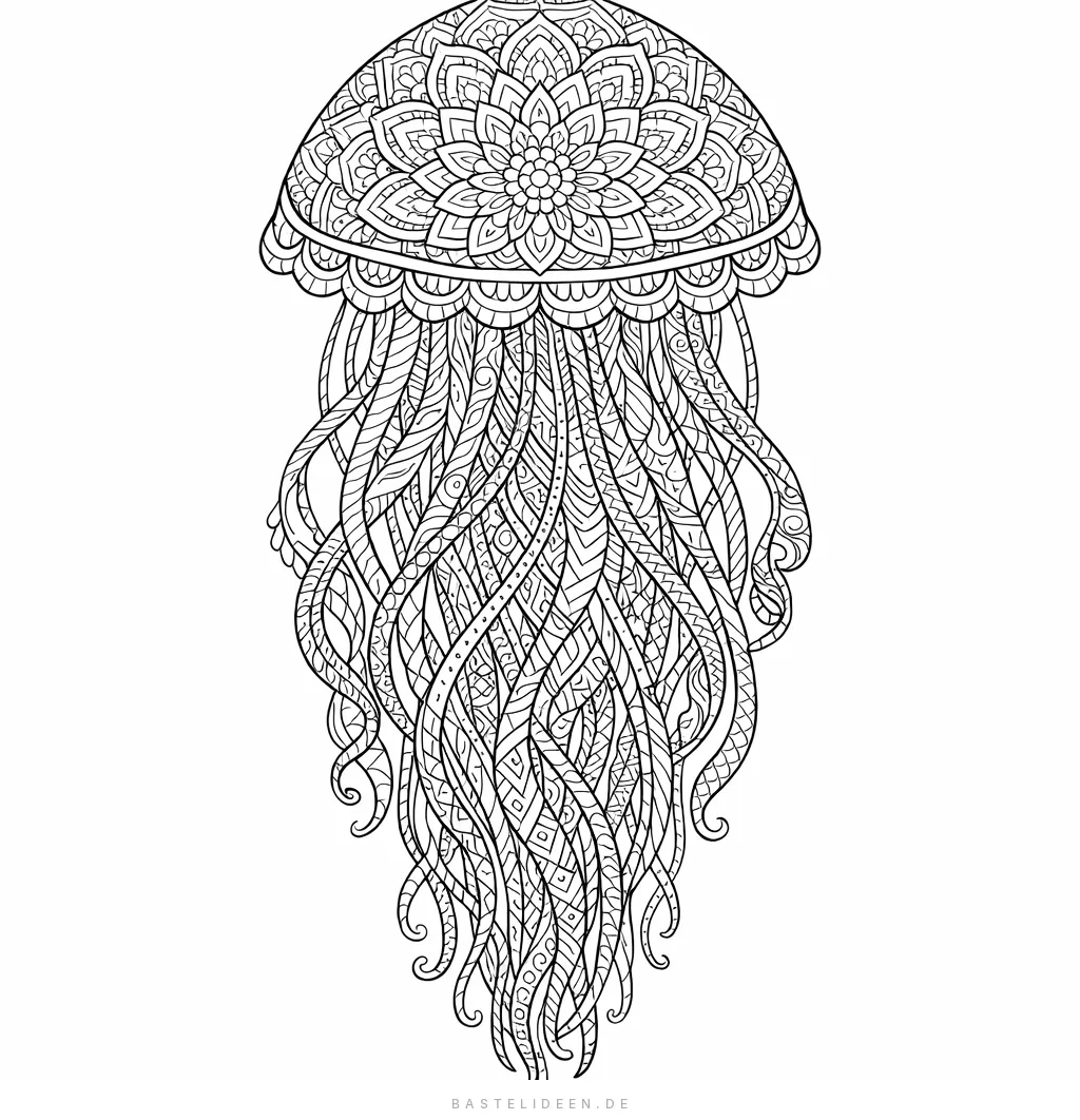 Qualle mit kunstvollen Mandala-Mustern