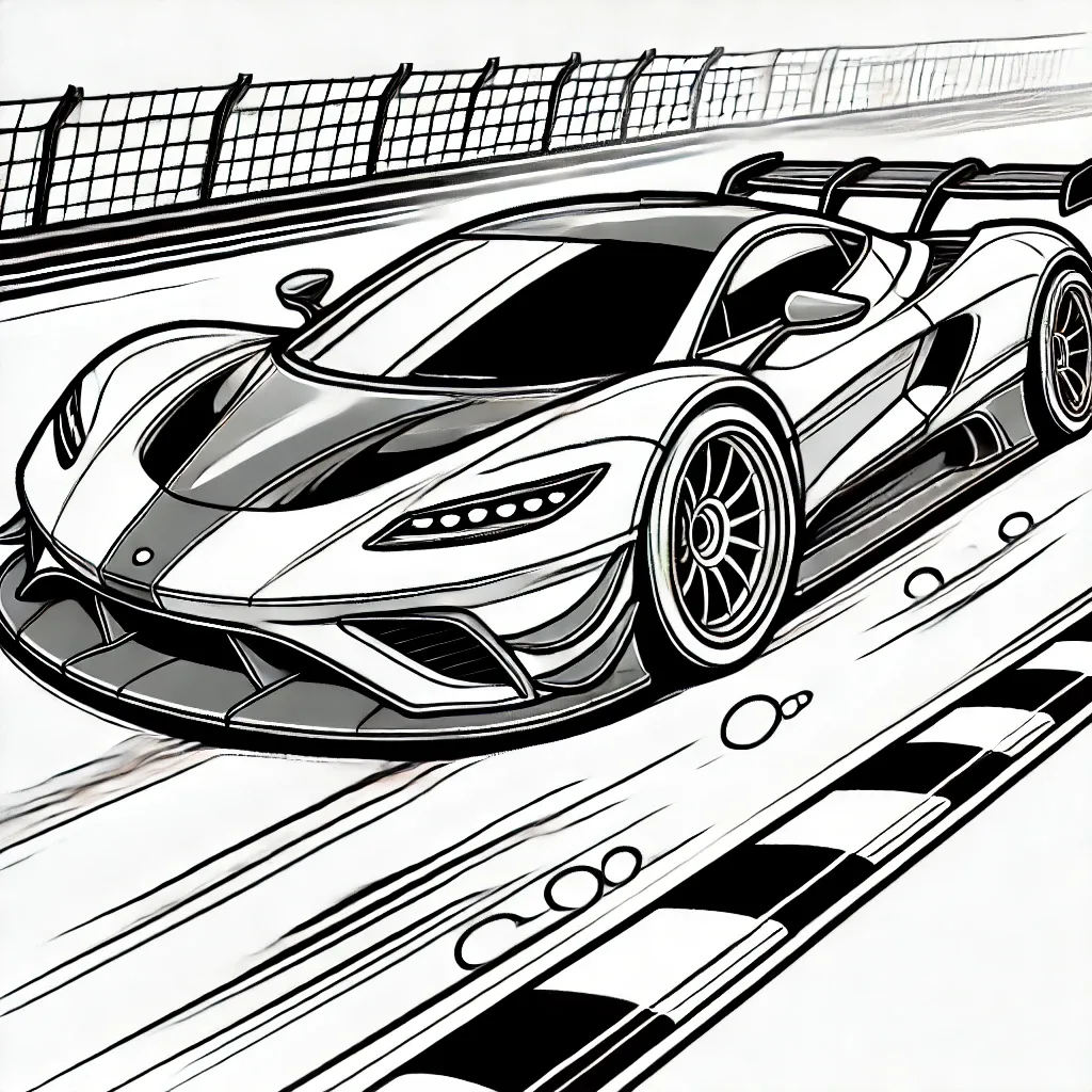 Rennwagen rast auf der Strecke