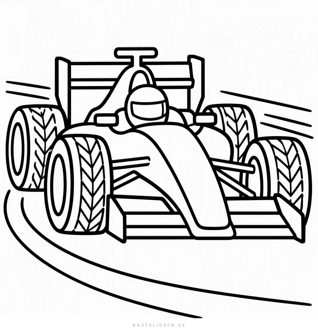 Formel-Rennwagen fährt schnell durch eine Kurve