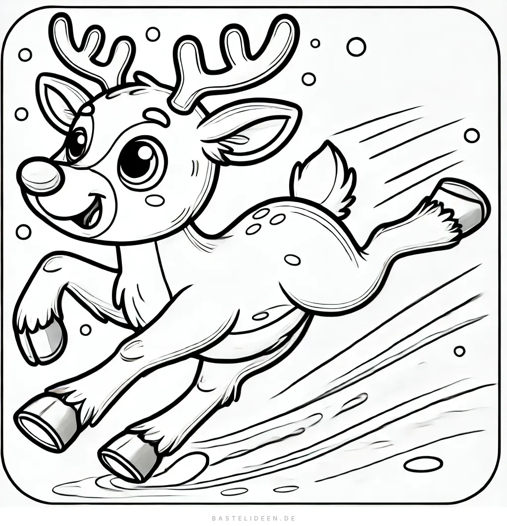 Rentier in winterlicher Schneelandschaft