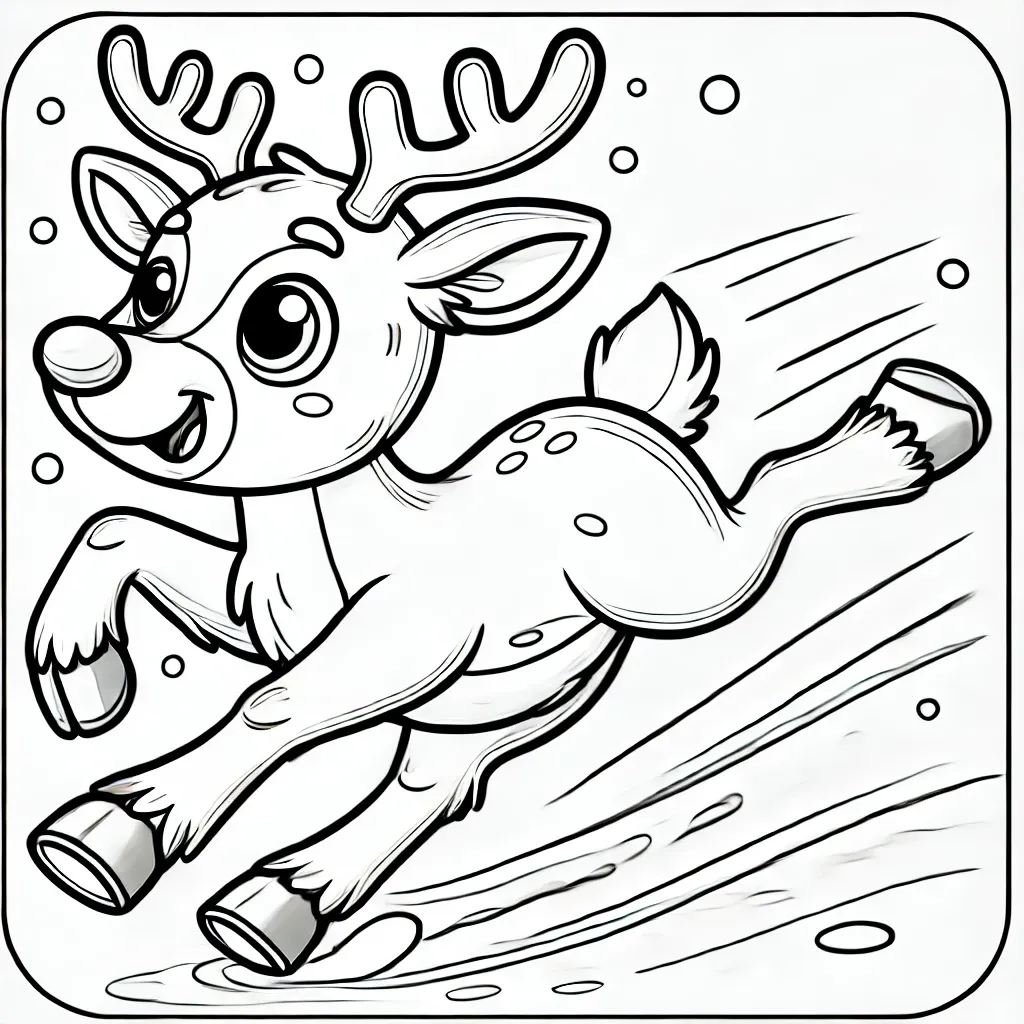 Rentier in winterlicher Schneelandschaft