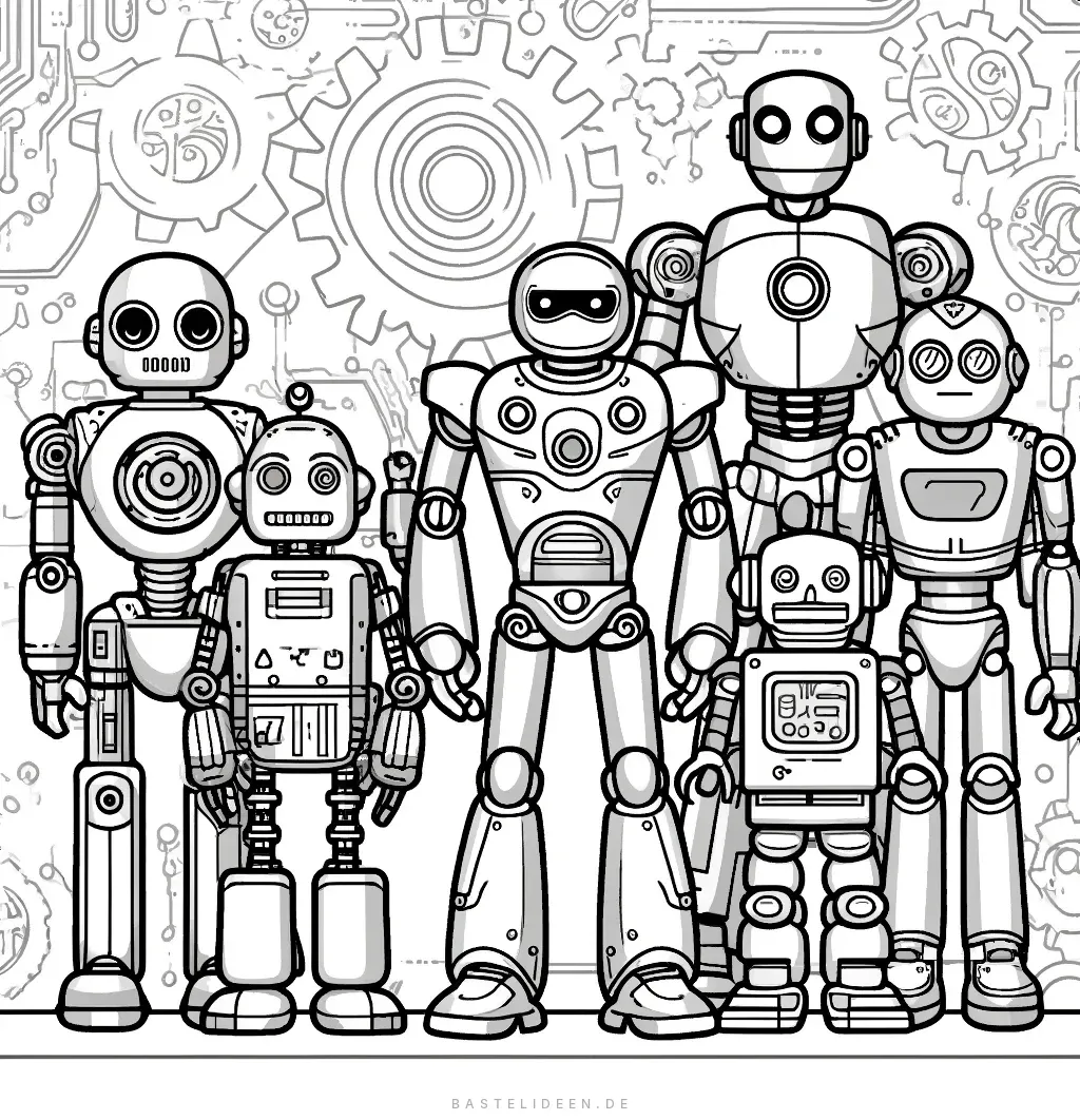 Roboter mit Zahnrädern und Schaltkreisen