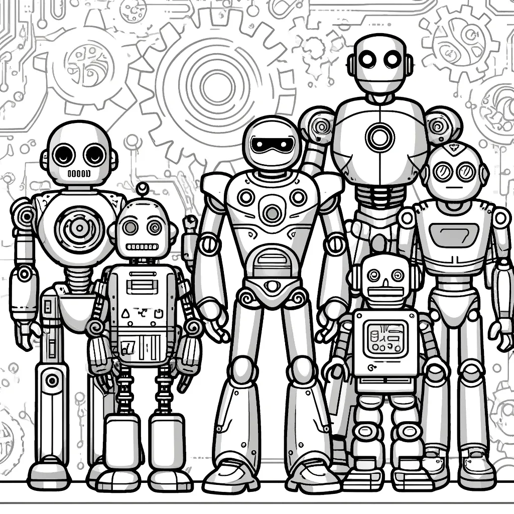 Roboter mit Zahnrädern und Schaltkreisen