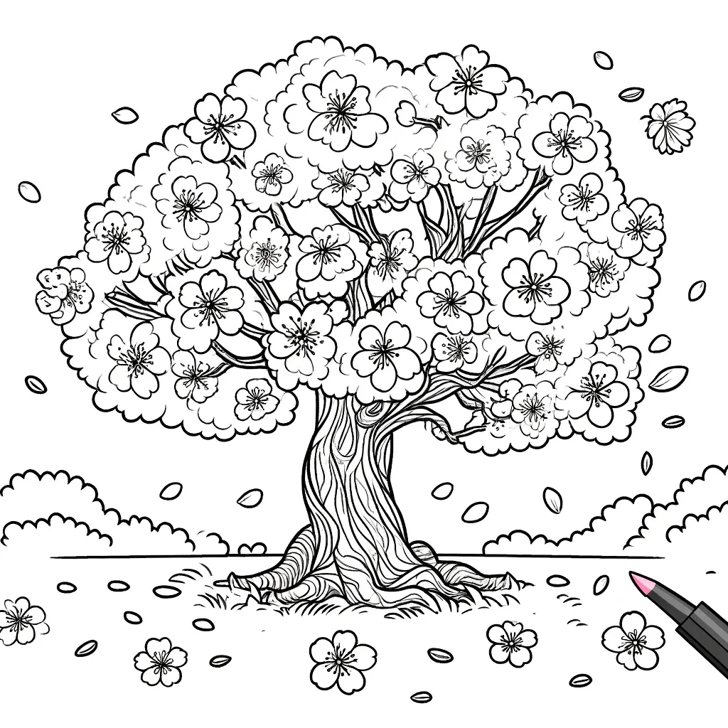 Sakura Ausmalbilder