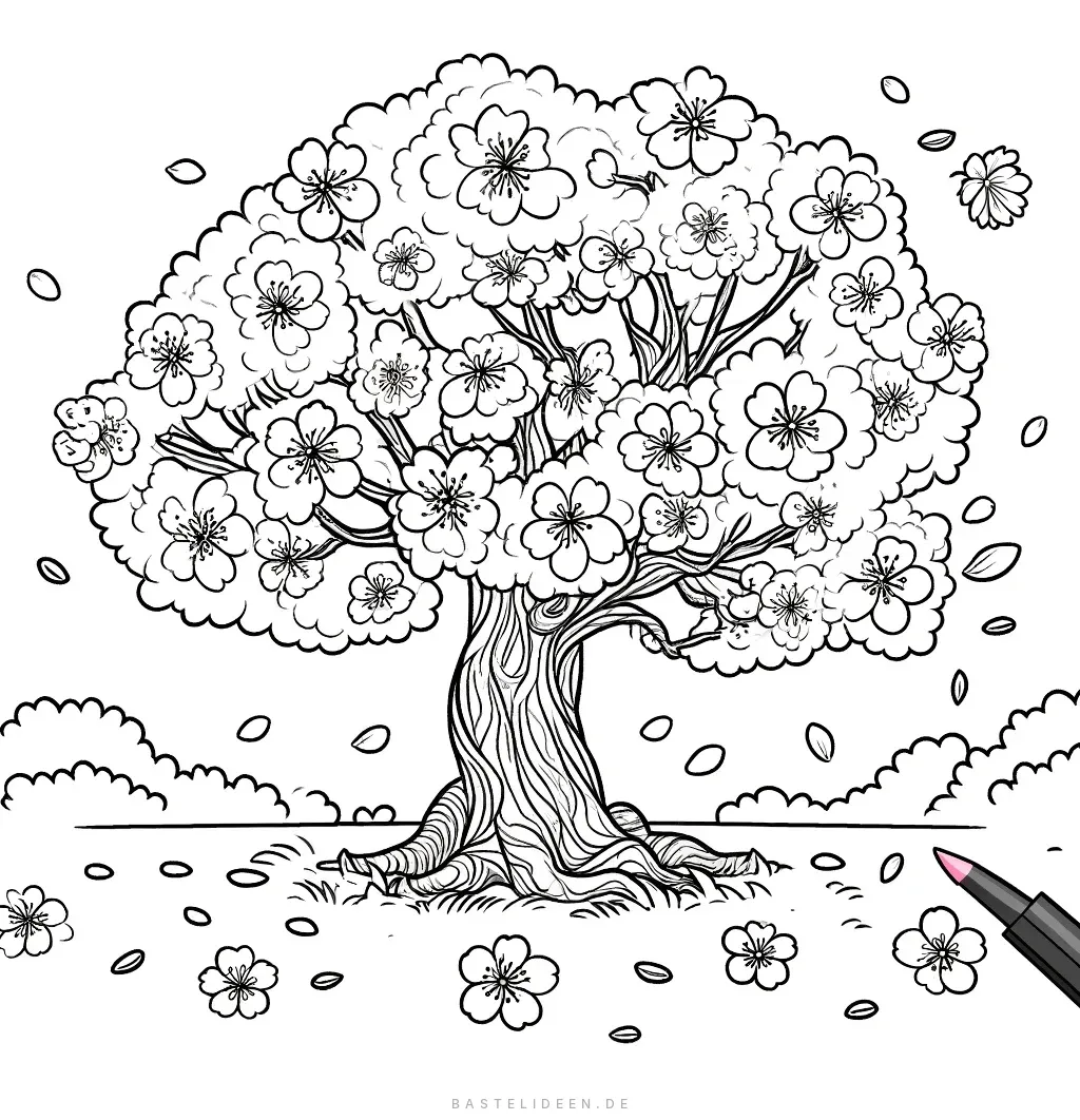 Sakura-Baum in voller Blüte