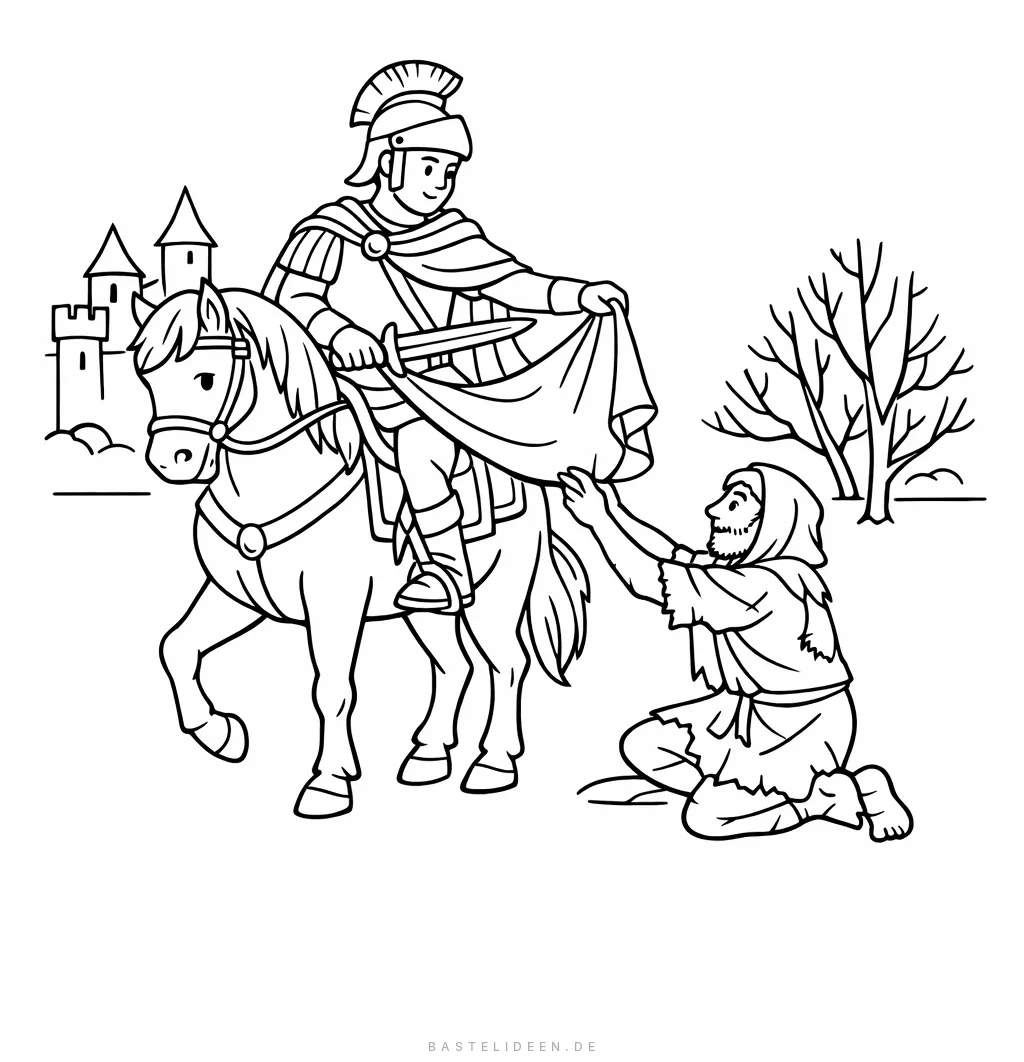 Sankt Martin reitet auf seinem weißen Pferd