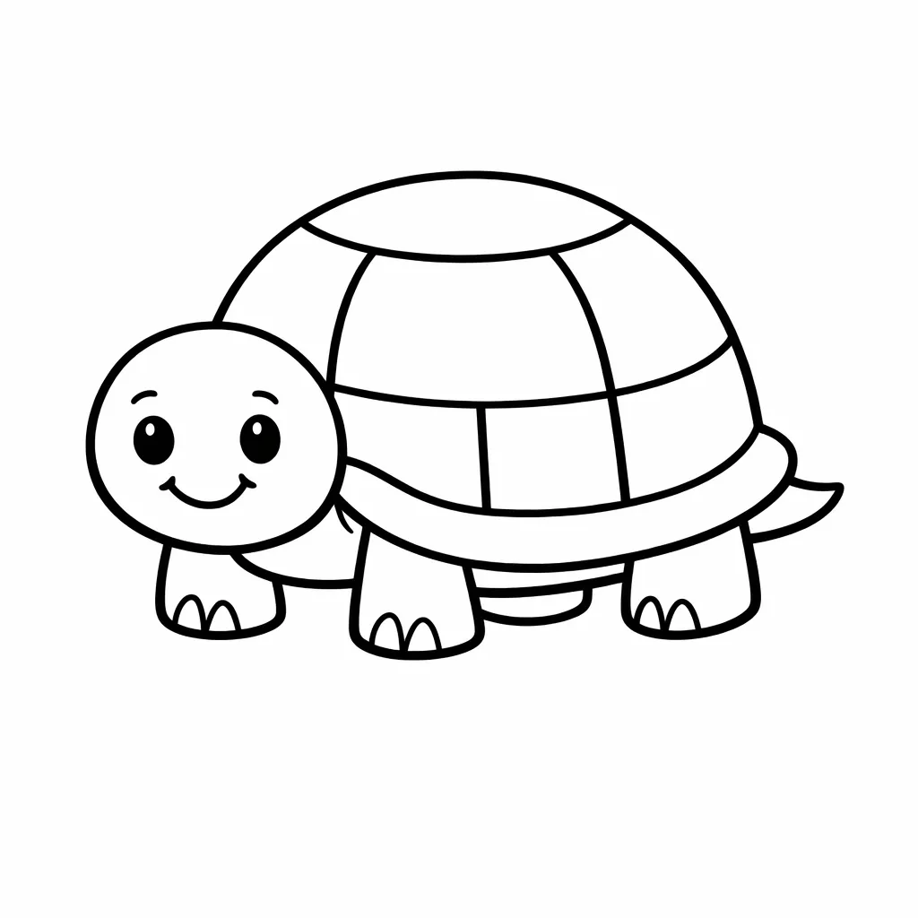 Freundliche Schildkröte mit großem gemusterten Panzer