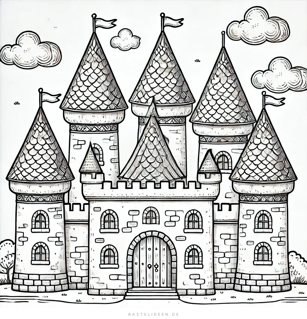 Majestätisches Schloss mit Türmen