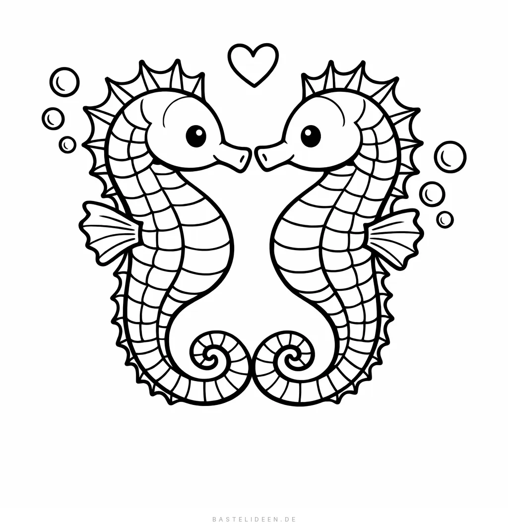 Zwei Seepferdchen schwimmen zusammen