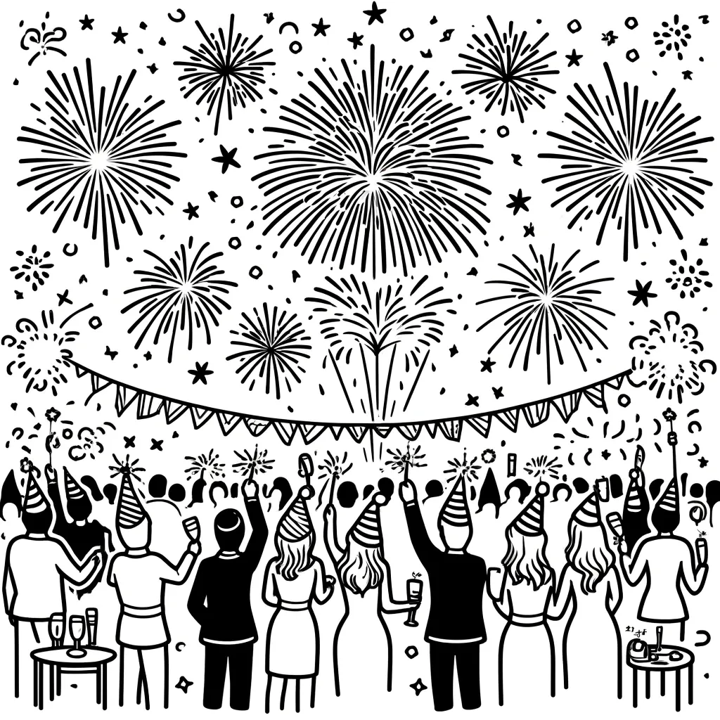 Menschenmenge bestaunt spektakuläres Feuerwerk mit Wunderkerzen