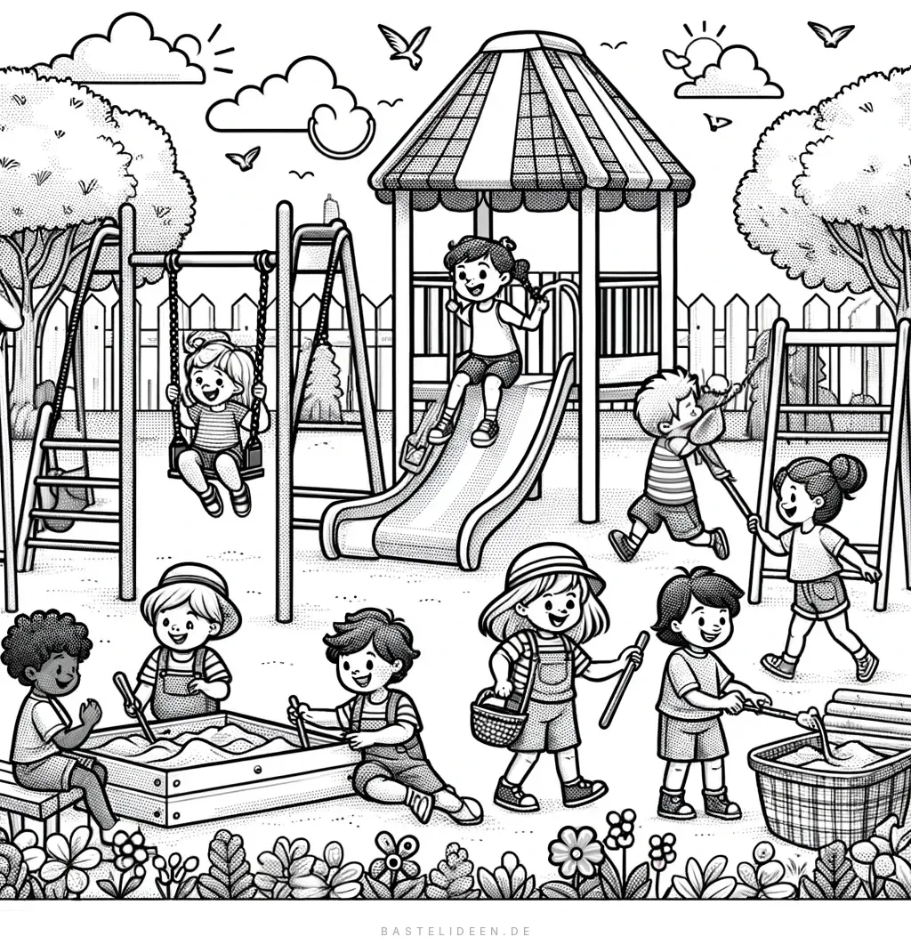 Kinder spielen auf dem Spielplatz
