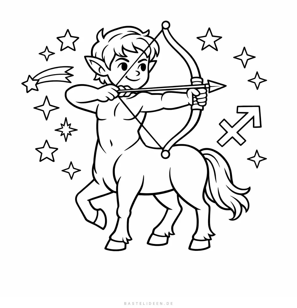 Zentaur mit Pfeil und Bogen und Sternen