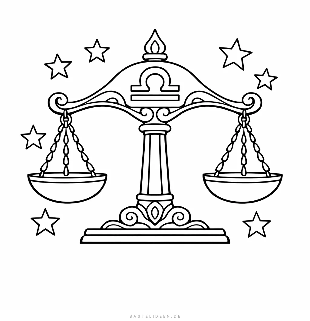 Waage mit Sternen und Verzierungen