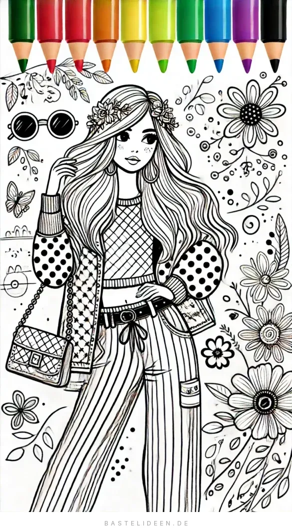 Stylisches Mädchen mit modischen Accessoires