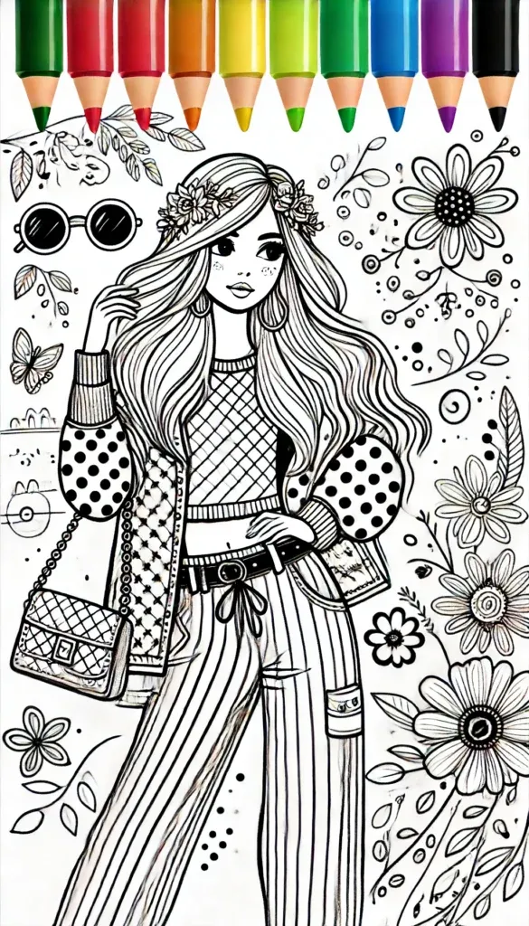 Stylisches Mädchen mit modischen Accessoires