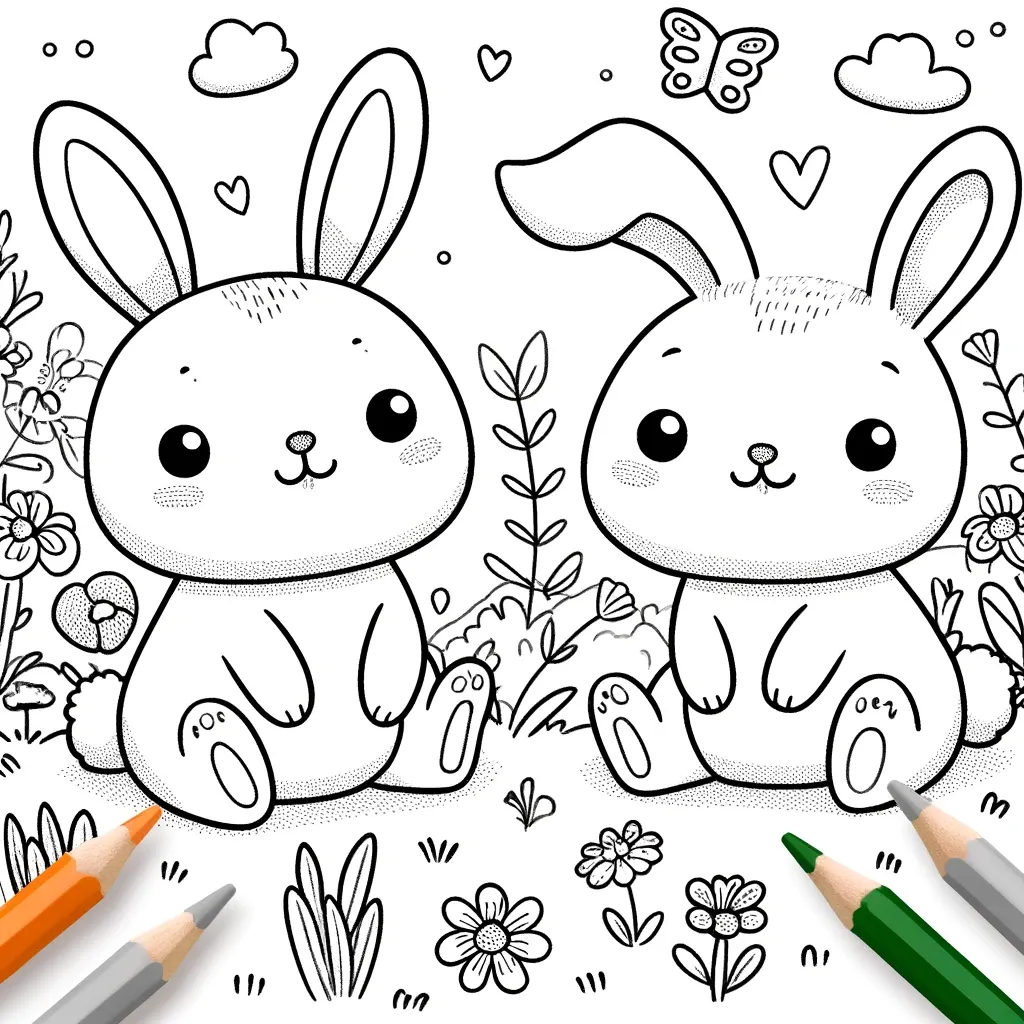 Süße Hasen Ausmalbilder