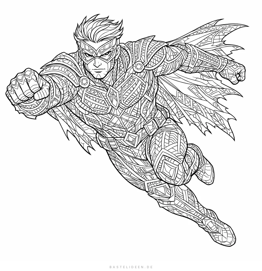 Superheld mit detailliertem Kostüm