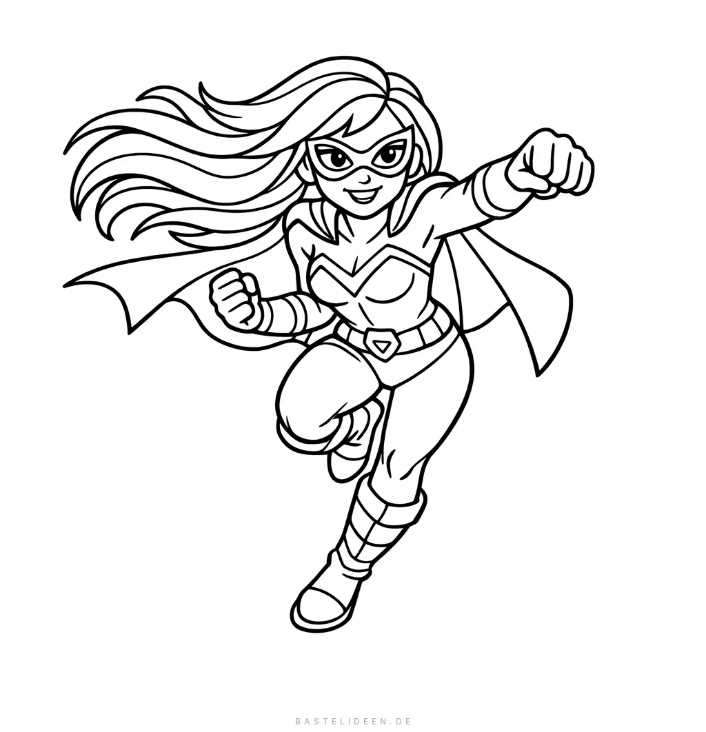 Superheldin in dynamischer Action-Pose