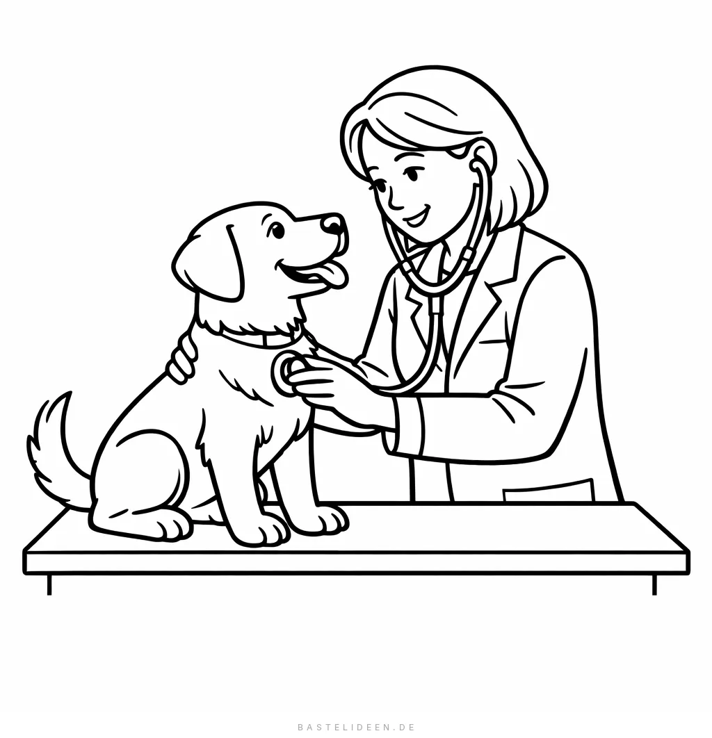 Tierarzt untersucht liebevoll einen Hund