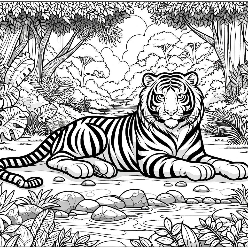 Großer Tiger zum Ausmalen