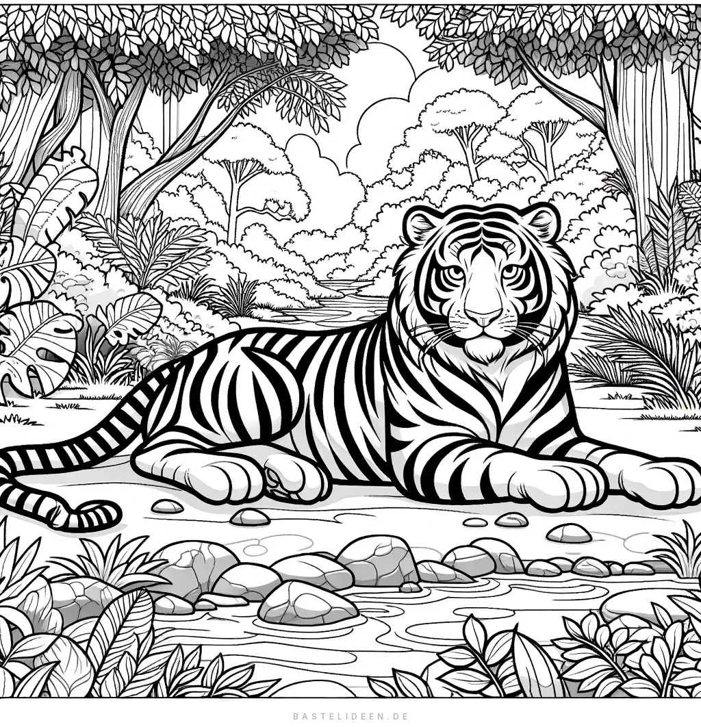 Großer Tiger zum Ausmalen