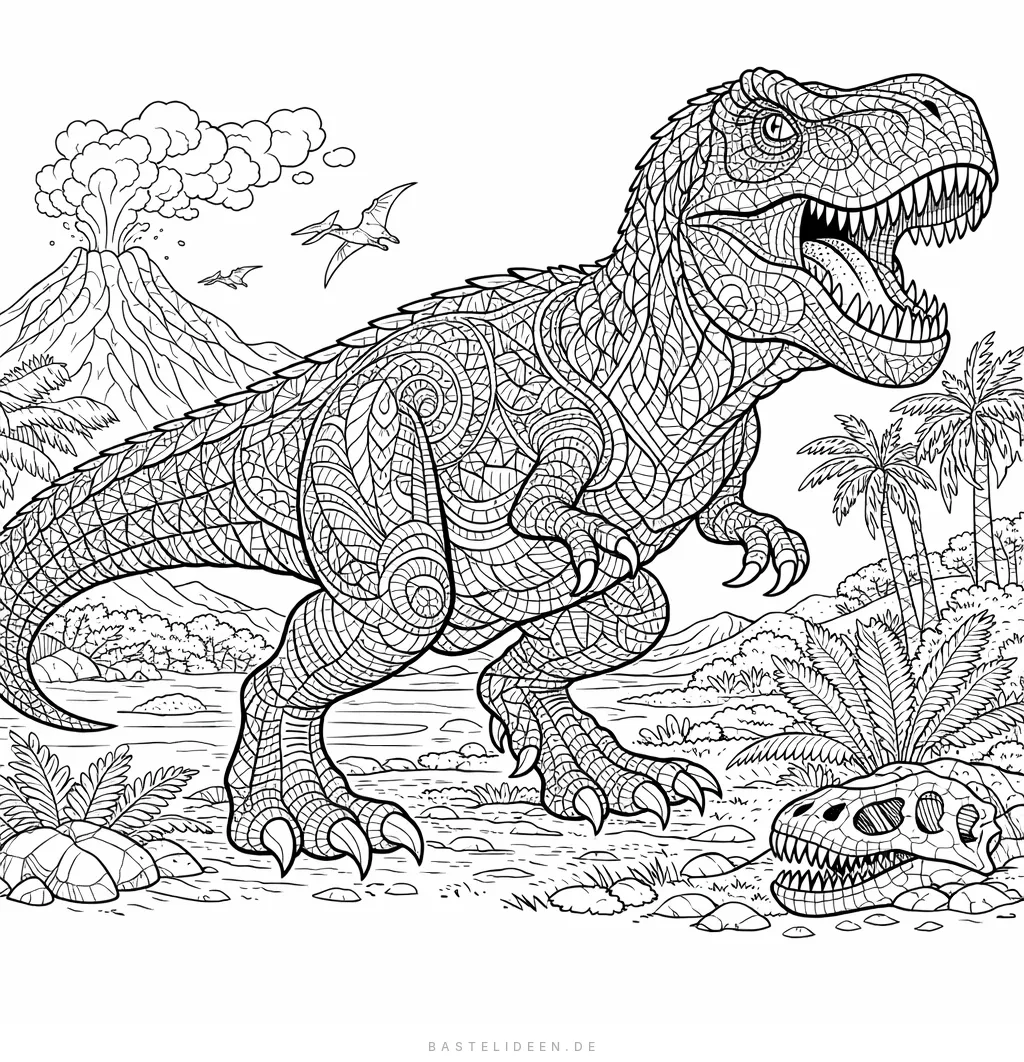 T-Rex mit detaillierten Schuppen und Mustern