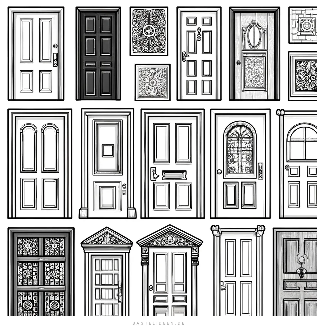 Sammlung verschiedener architektonischer Türdesigns