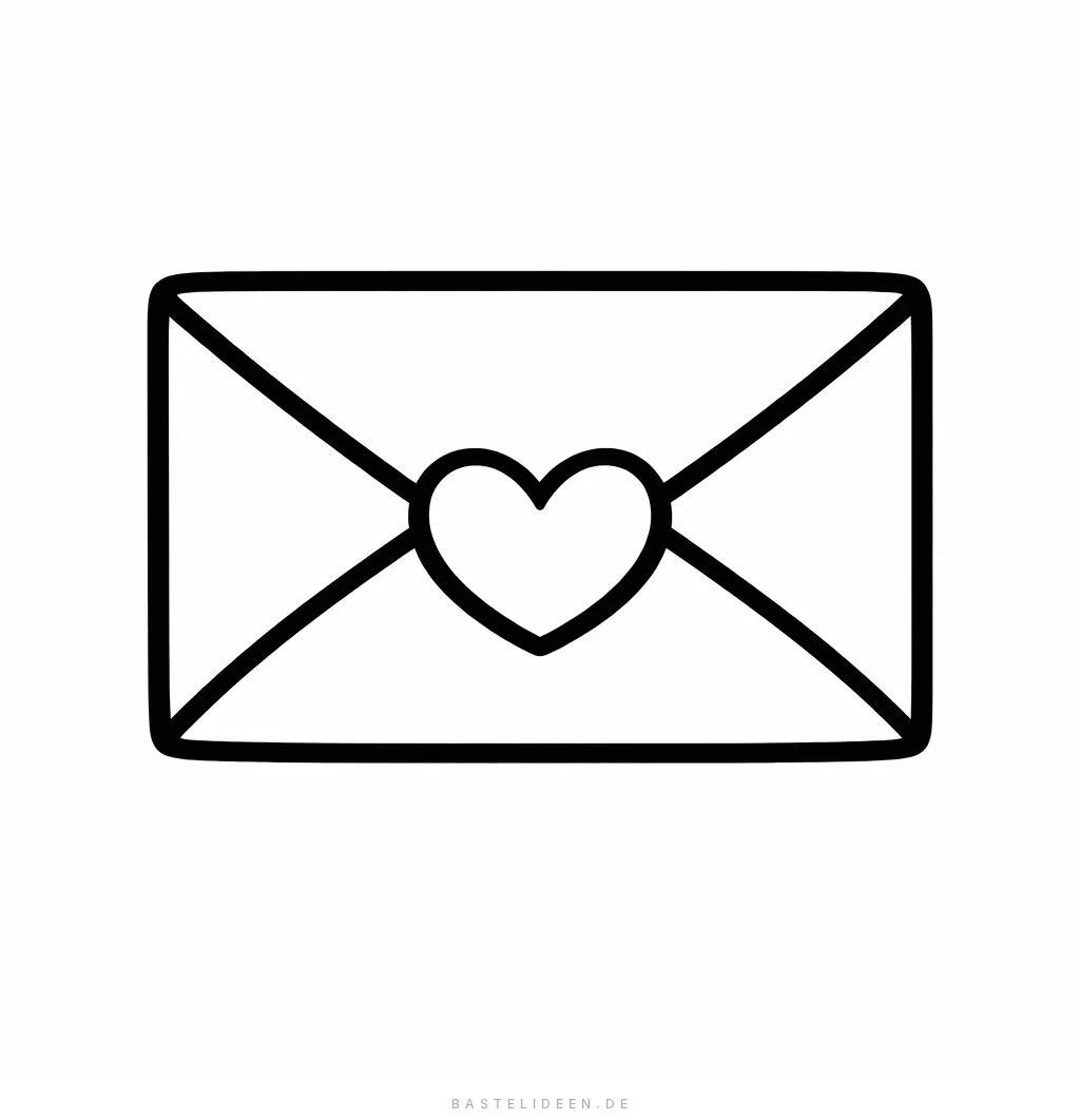 Briefumschlag mit herzförmigem Siegel