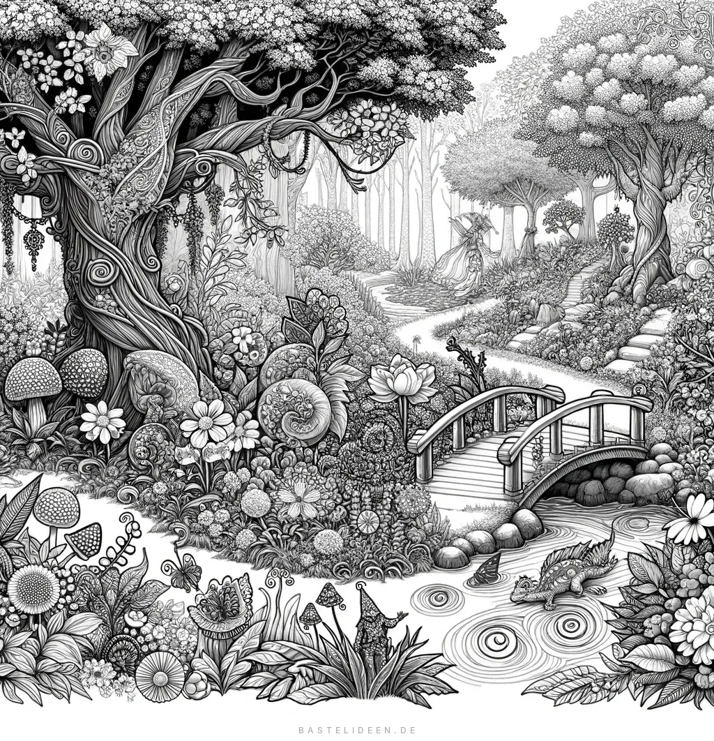 Detaillierter verzauberter Wald