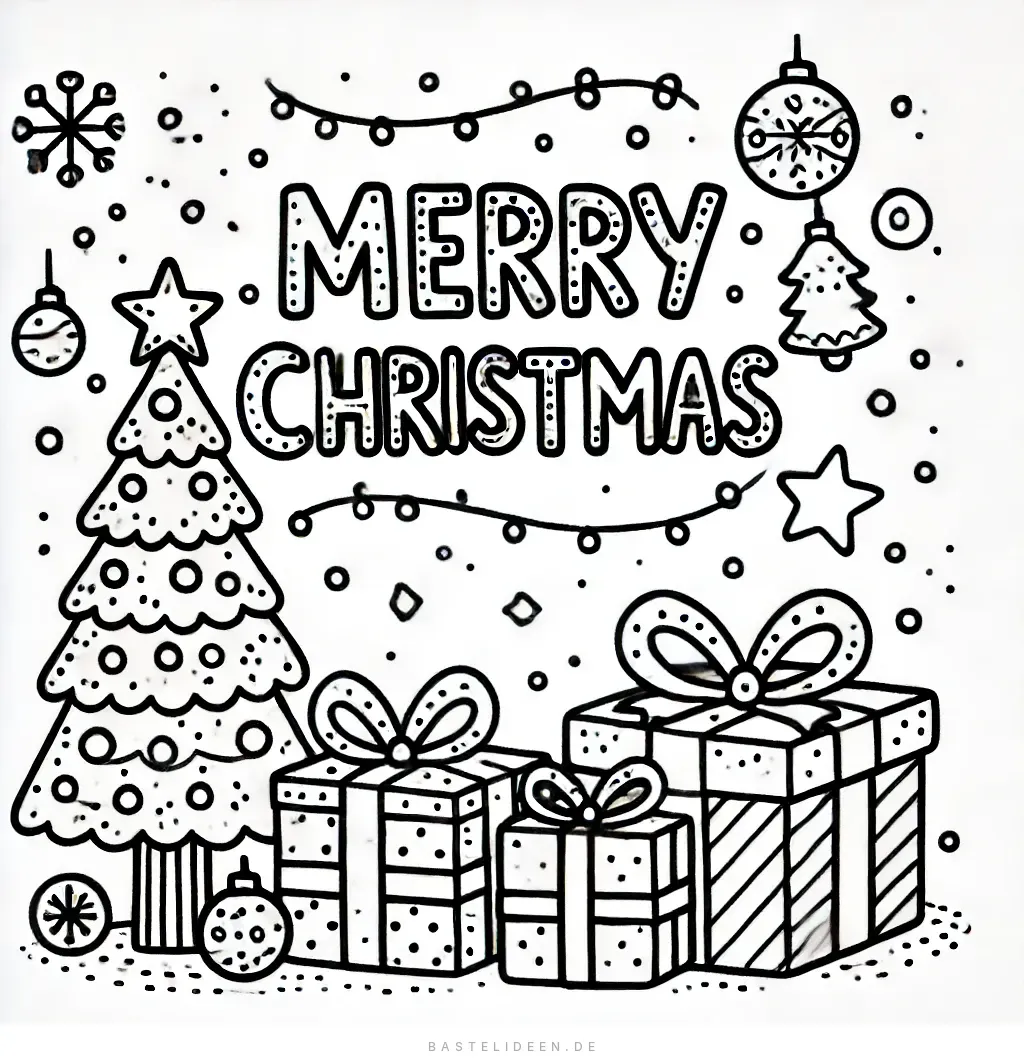 Frohe Weihnachten Ausmalbild