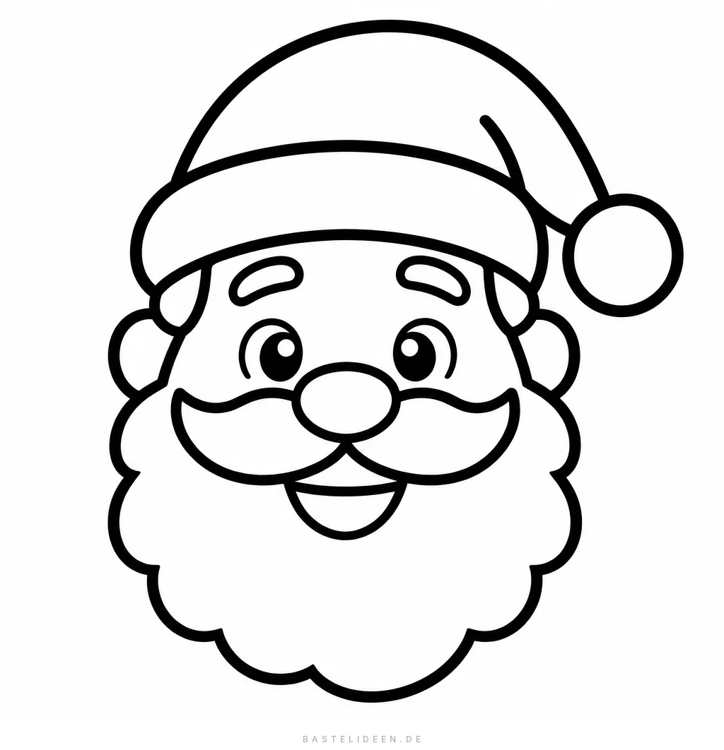 Lächelnder Weihnachtsmann-Kopf mit großem Bart und Zipfelmütze