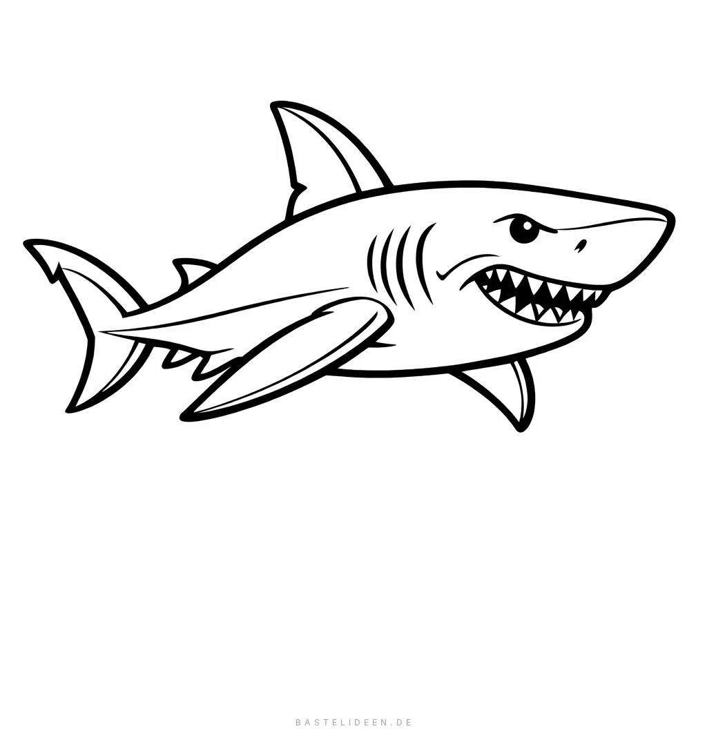 Mächtiger Weißer Hai schwimmt kraftvoll