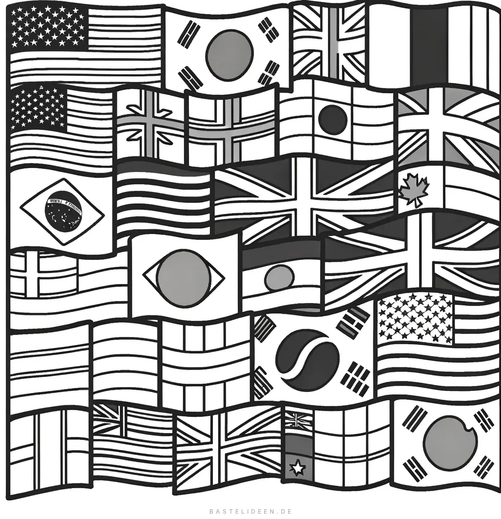 Weltflaggen aus verschiedenen Ländern