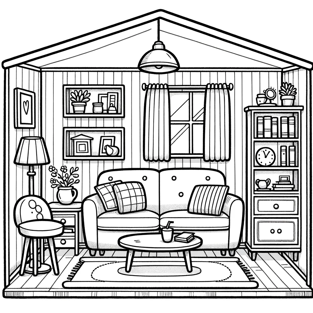 Wohnzimmer im Landhausstil mit Sofa und Deko