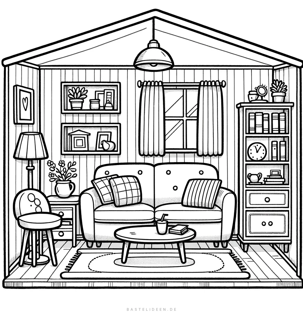 Wohnzimmer im Landhausstil mit Sofa und Deko