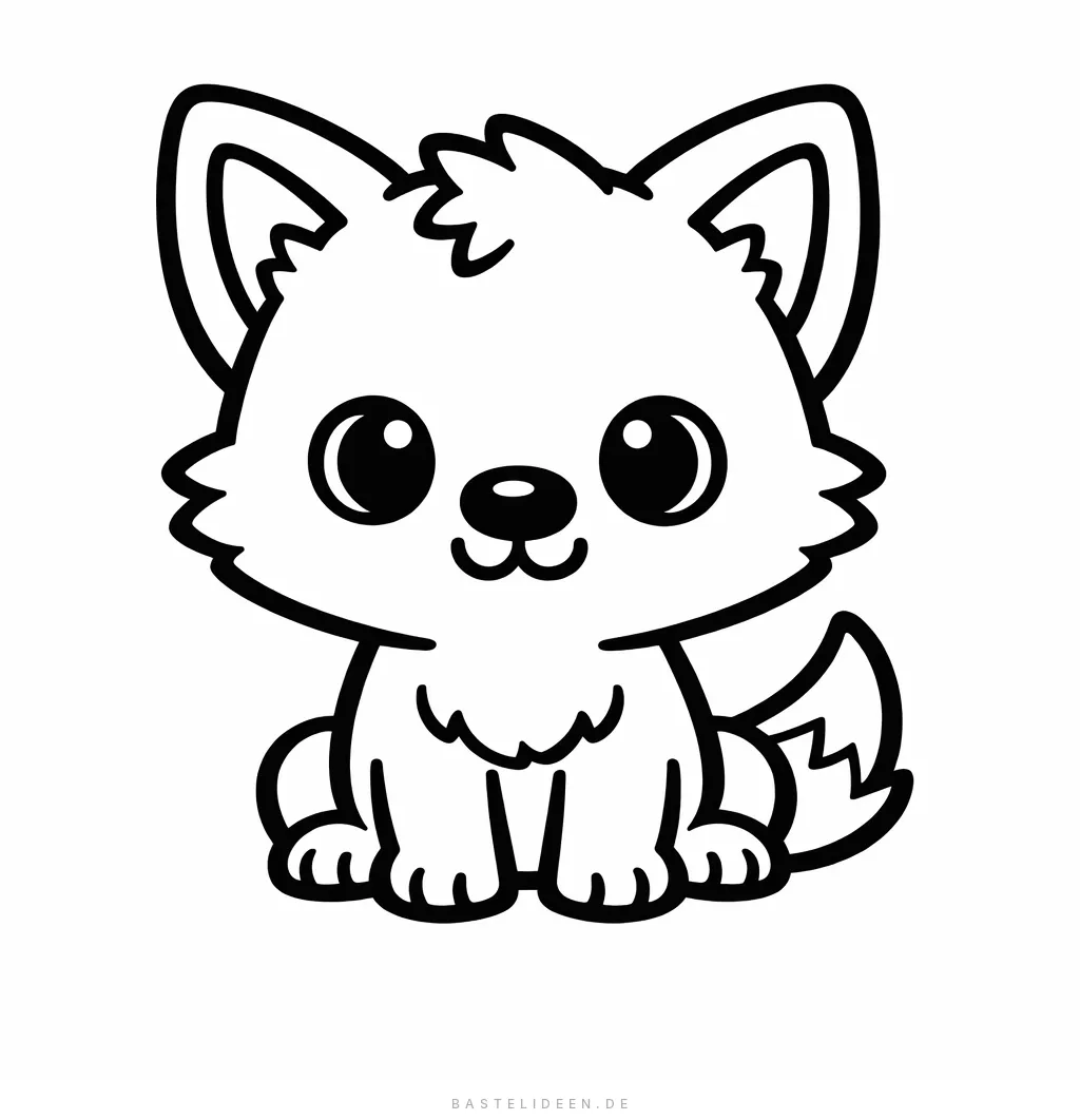 Freundlicher Cartoon-Wolf mit großen Augen