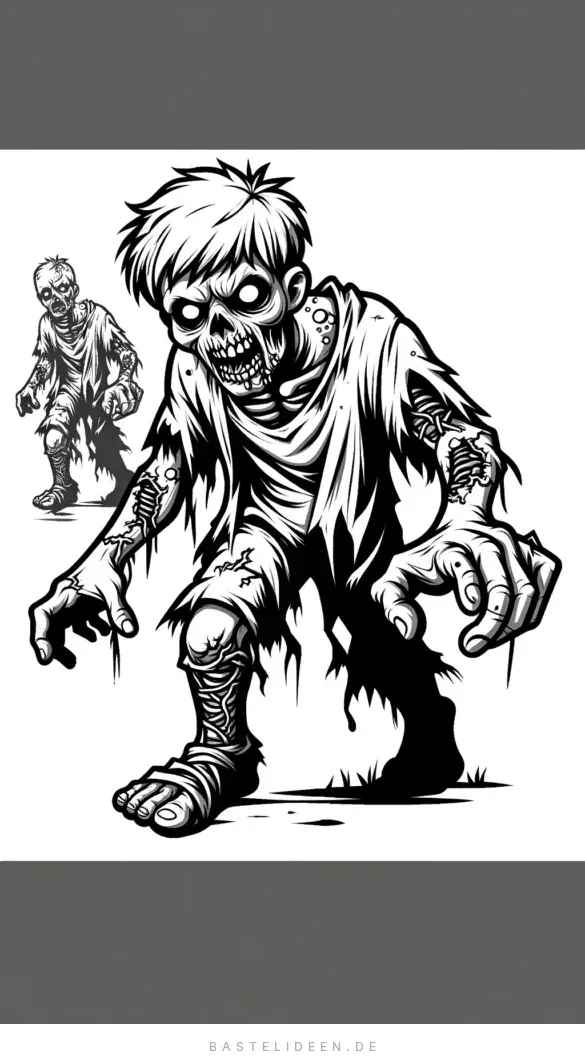 Zwei gruselige Zombies mit ausgestreckten Händen