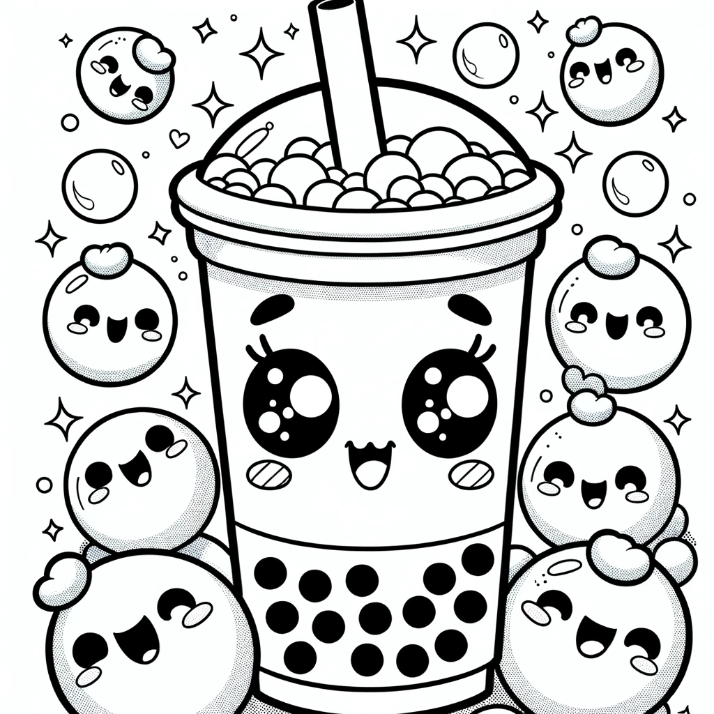 bubble tea ausmalbilder