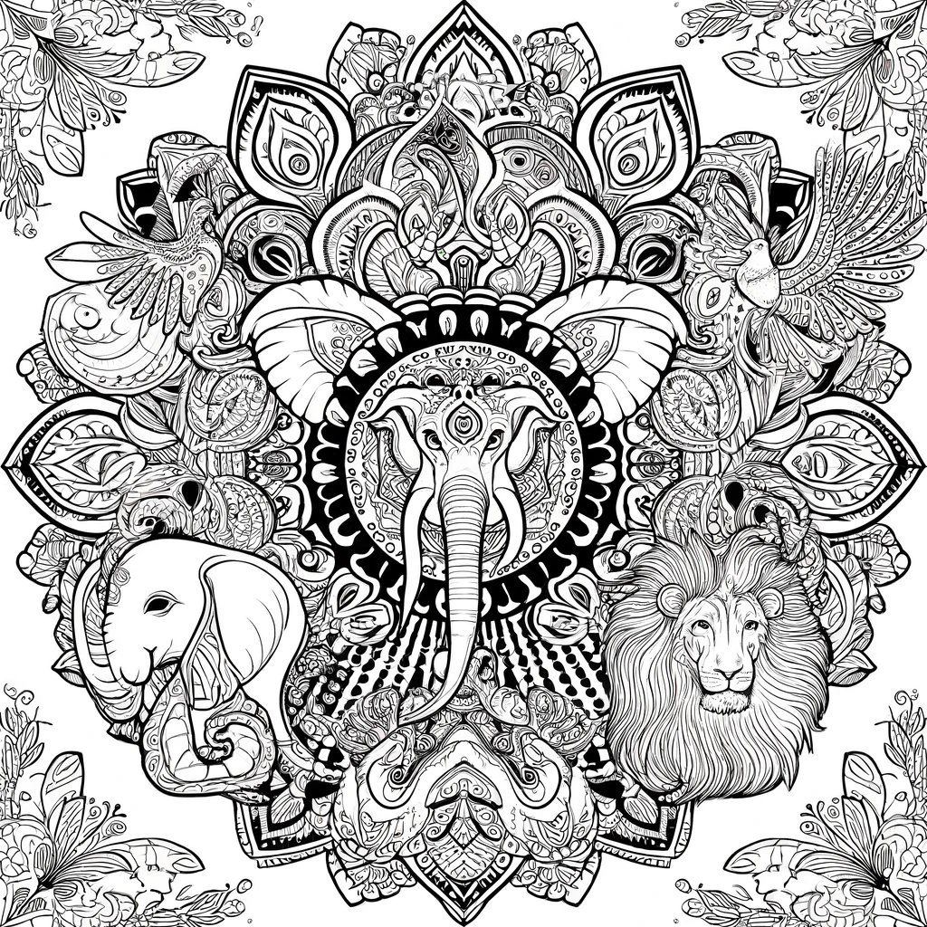 ausmalbilder mandala tiere